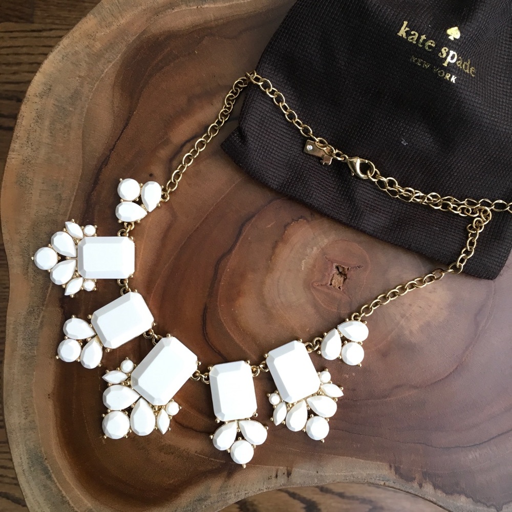 Kate Spade Gold and White Statement Necklace
